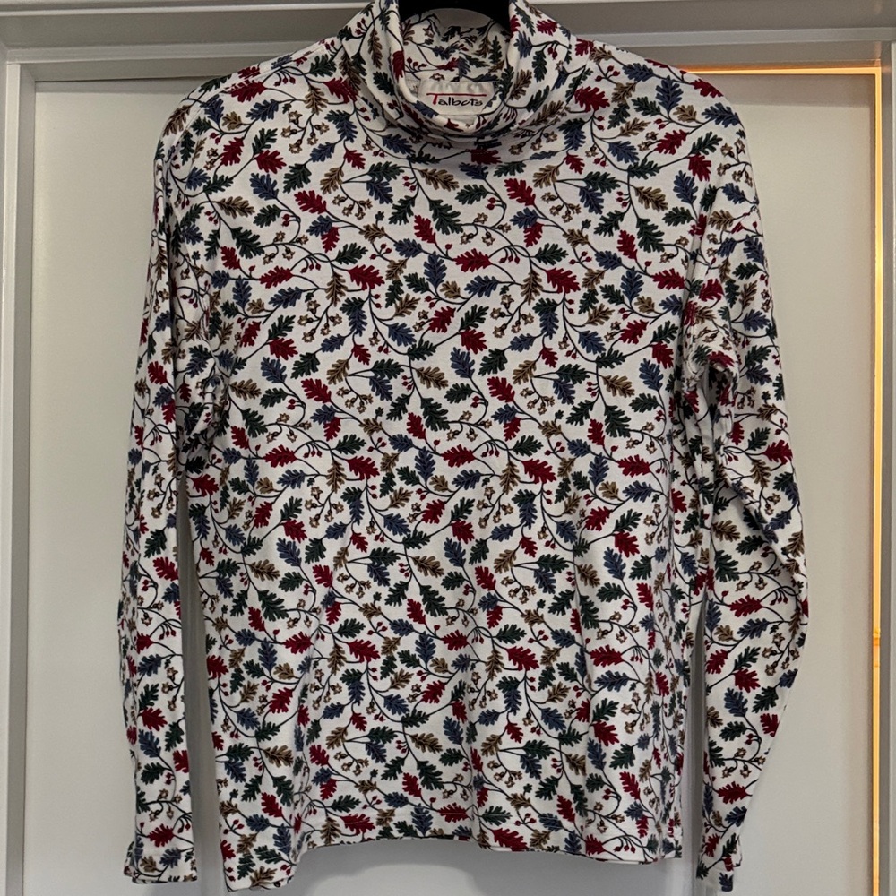 Talbots Multicolor Leaf Turtleneck - image 1